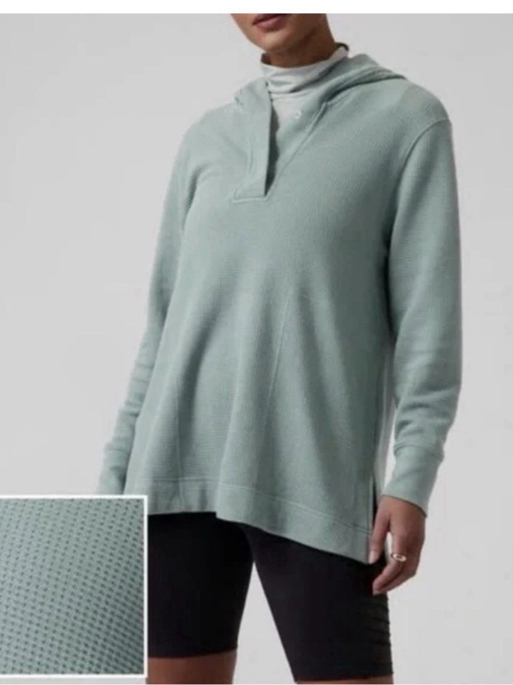 Athleta womens coaster luxe waffle hoodie size medium